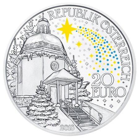 Pièce de monnaie 20 euro Autriche 2018 argent BE – Douce nuit, Sainte nuit