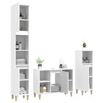 vidaXL Ensemble de meubles salle de bain 3 Pièces blanc bois d'ingénierie
