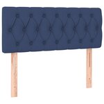 vidaXL Sommier à lattes de lit avec matelas Bleu 90x190 cm Tissu