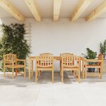 vidaXL Ensemble à manger de jardin 7 Pièces Bois de teck solide