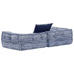 Vidaxl pouf modulaire à 2 places indigo tissu