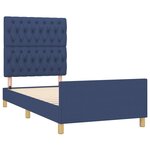 vidaXL Cadre de lit avec tête de lit Bleu 90x200 cm Tissu