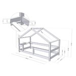 Lit cabane enfant LUCKY 90 x 180 bois naturel