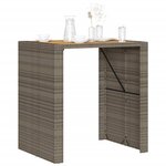 vidaXL Table de jardin et dessus en bois d'acacia gris résine tressée