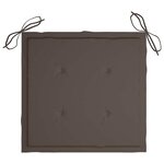 vidaXL Chaises de jardin et coussins taupe lot de 2 Bois teck massif