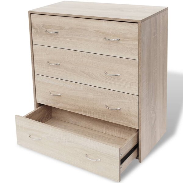 vidaXL Buffet avec 4 tiroirs 60 x 30 5 x 71 cm Couleur de chêne