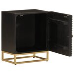 vidaXL Table de chevet noir 40x30x50 cm bois massif manguier et fer