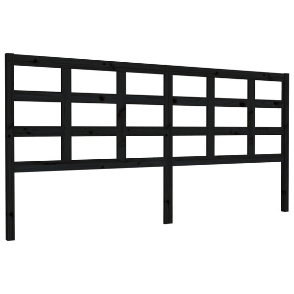 vidaXL Tête de lit Noir 205 5x4x100 cm Bois massif de pin