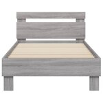 vidaXL Cadre de lit avec tête de lit sonoma gris 75x190 cm