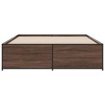 vidaXL Cadre de lit chêne marron 160x200 cm bois d'ingénierie et métal