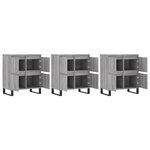 vidaXL Buffets 3 Pièces Sonoma gris Bois d'ingénierie
