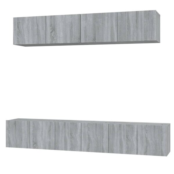 vidaXL Ensemble de meubles TV 5 Pièces Sonoma gris Bois d'ingénierie
