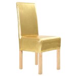 vidaXL Housses extensibles de chaise droite 6 Pièces Doré