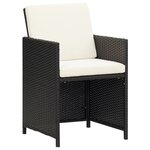 vidaXL Ensemble à dîner de jardin avec coussins 5 Pièces poly rotin noir