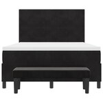 vidaXL Lit à sommier avec matelas & banc noir 140x190 cm velours