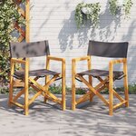 vidaXL Chaises pliables de jardin lot de 2 gris foncé tissu