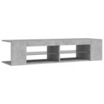 vidaXL Meuble TV avec lumières LED gris béton 135x39x30 cm