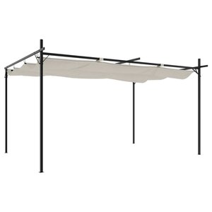 vidaXL Pergola avec toit rétractable crème 395x292x230 cm