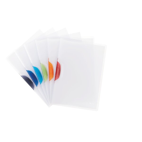 Chemise color clip incolore clips assortis - lot de 6 - leitz