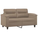 vidaXL Canapé 2 places avec oreillers cappuccino 120 cm similicuir