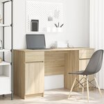 Bureau vidaXL en chêne Sonoma 140x49x76 cm en bois d'ingénierie