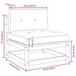 vidaXL Canapés centraux de jardin coussins 2 Pièces Bois de pin massif