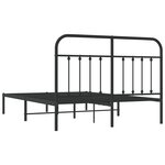 vidaXL Cadre de lit métal avec tête de lit noir 135x190 cm