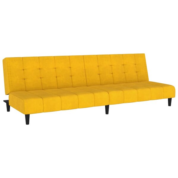vidaXL Canapé-lit 2 places jaune velours