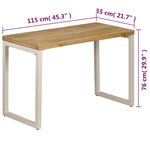vidaXL Table à manger 115x55x76 cm Bois de manguier massif et acier