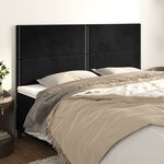 vidaXL Têtes de lit 4 Pièces Noir 100x5x78/88 cm Velours