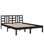 vidaXL Cadre de lit sans matelas noir 200x200 cm bois massif