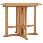 vidaXL Table à dîner pliable de jardin Ø90x75 cm Bois de teck solide