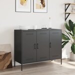 vidaXL Buffet noir 100 5x39x79 cm acier laminé à froid