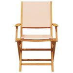 vidaXL Ensemble à manger de jardin 5 Pièces beige tissu et bois massif