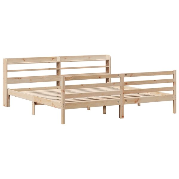 vidaXL Cadre de lit avec tête de lit 180x200 cm bois de pin massif
