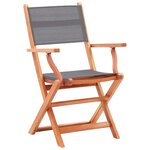 vidaXL Ensemble à manger d'extérieur 9 Pièces Bois d'eucalyptus/textilène