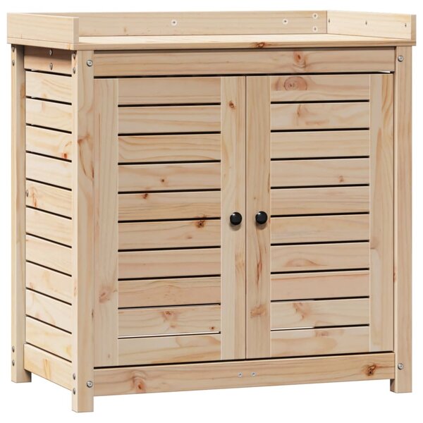 vidaXL Table de rempotage et étagères 82 5x50x86 5 cm bois massif pin
