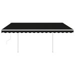 vidaXL Auvent automatique rétractable avec poteaux 4x3 5 m Anthracite