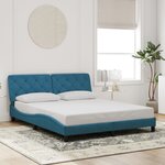 vidaXL Cadre de lit avec lumières LED bleu 160x200 cm velours