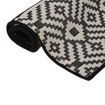 vidaXL Tapis à tissage plat d'extérieur 80x250 cm Rayures noires