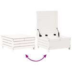 vidaXL Salon de jardin 7 Pièces Blanc Bois de pin massif