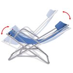 vidaXL Chaises inclinables de terrasse 2 Pièces Acier Bleu