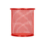 Pot à crayons q-connect maille métallique hauteur 100mm diamètre 90mm coloris rouge