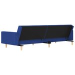 vidaXL Canapé-lit à 2 places avec deux oreillers bleu tissu