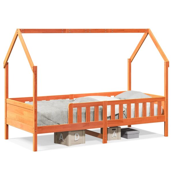 vidaXL Cadre de lit d'enfants forme de maison 90x190cm bois massif pin