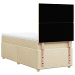 vidaXL Sommier à lattes de lit et matelas Crème 90x190 cm Tissu