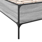 vidaXL Cadre de lit sonoma gris 180x200 cm bois d'ingénierie et métal