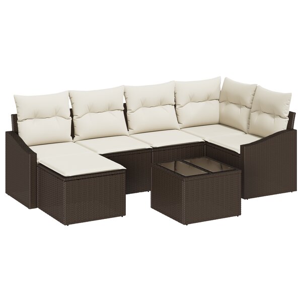 vidaXL Ensemble de Dîner de Jardin 6 Pièces avec Coussins Gris Rotin Synthétique