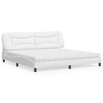 vidaXL Lit avec matelas blanc 200x200 cm similicuir