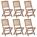 vidaXL Chaises pliables de jardin 6 Pièces Bois d'acacia solide